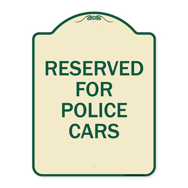 Reserved for Police Cars Heavy-Gauge Aluminum Architectural Sign, 24" x 18", TG-1824-23180